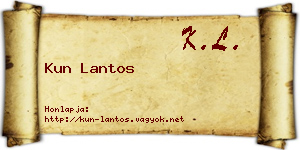 Kun Lantos névjegykártya